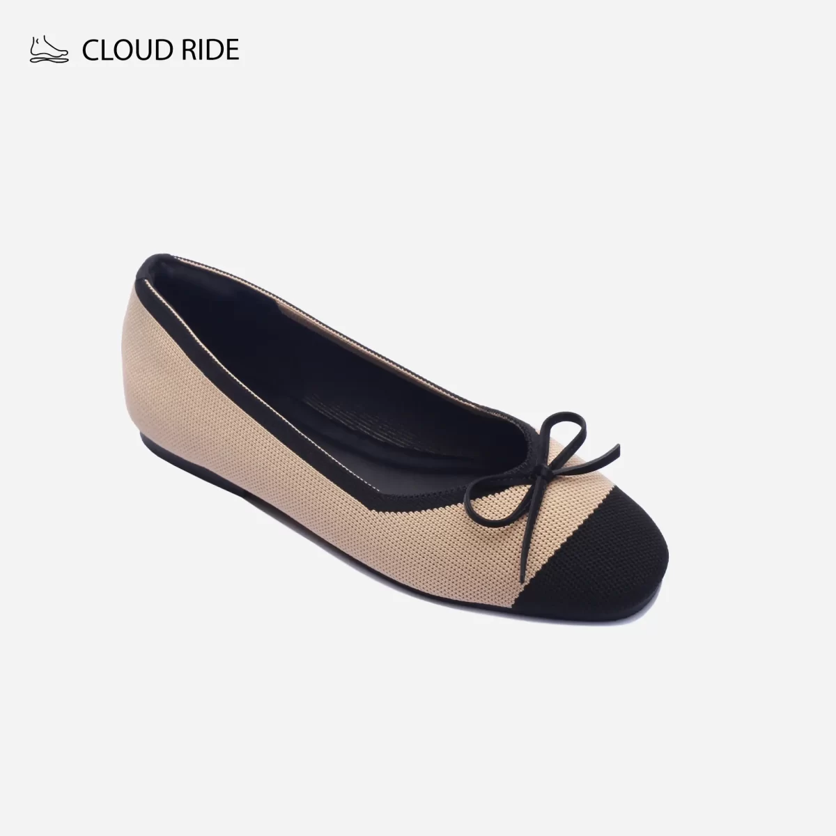 Giày búp bê mũi vuông phối nơ Happyride - Bow & Bloom