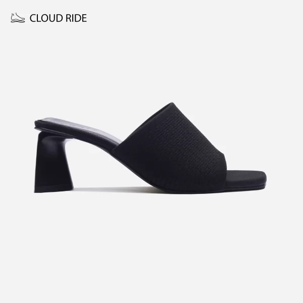 Guốc Quai Ngang Bản Bự Mũi Vuông The Noir